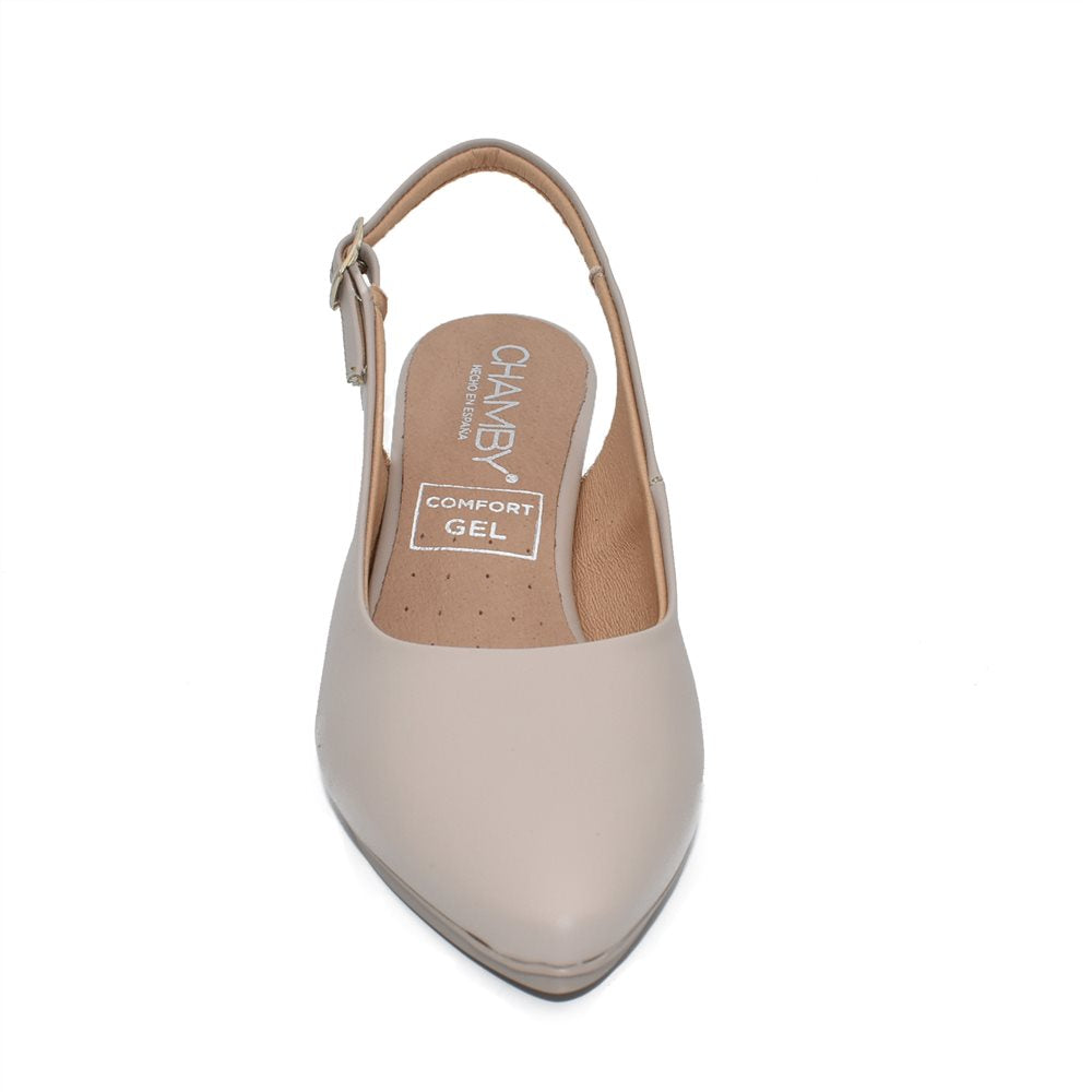 CHAMBY 4241 Zapato de salón abierto de talón beige