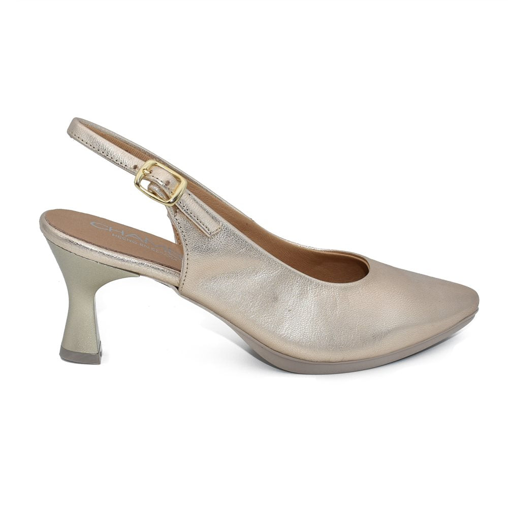 CHAMBY 4241 Zapato de salón abierto de talón platino