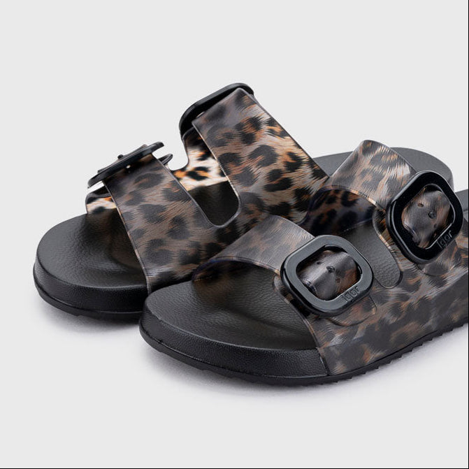 Igor Habana Leo Sandalia de agua bio negra animal print