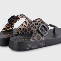 Igor Bari Leo Negro Sandalia de agua esclava animal print