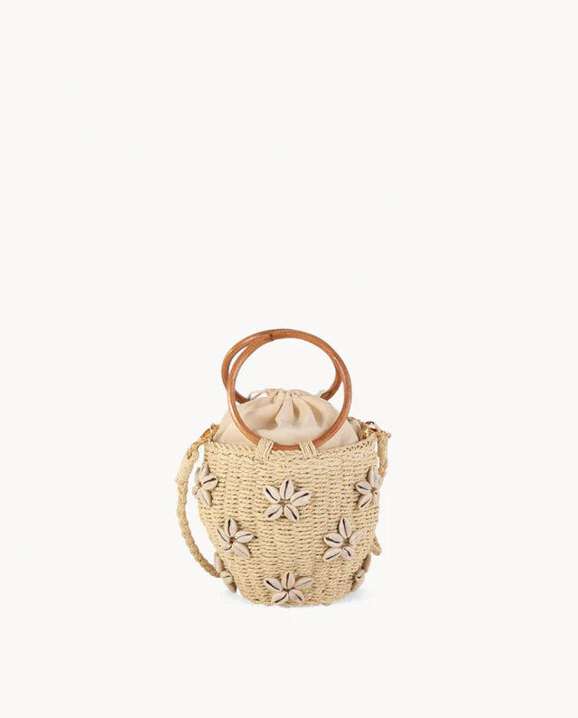 Kbas KB3802612 Bolso bombonera trenzado con conchas