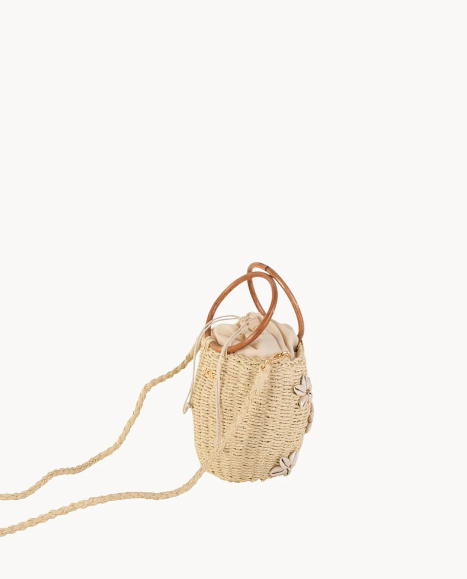 Kbas KB3802612 Bolso bombonera trenzado con conchas