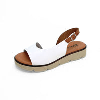 Blu Sandal 111155 Sandalia blanca de piel con pulsera
