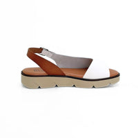 Blu Sandal 111155 Sandalia blanca de piel con pulsera