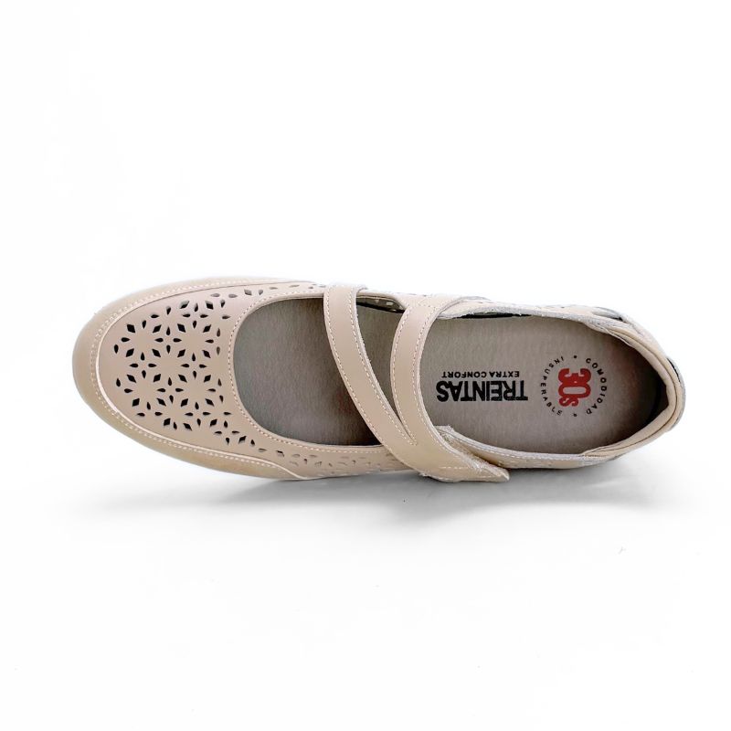 Treintas L-4310 Mercedes calada beige con velcro