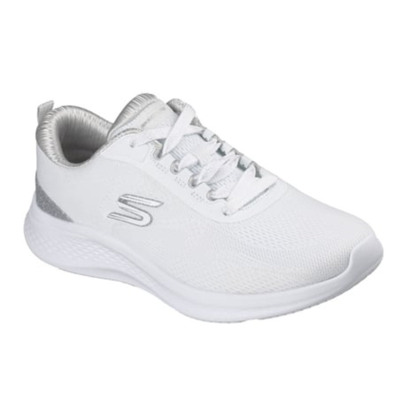 SKECHERS 150629 Deportiva brillo blanco plata