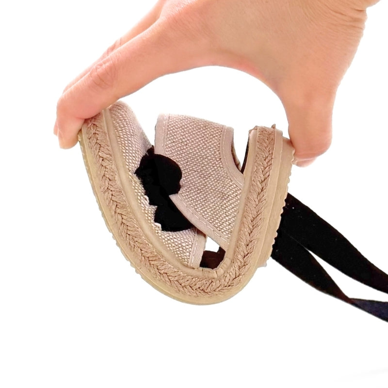 Fallegüelas Espardenya Morellana con cintas negras y suela flexible