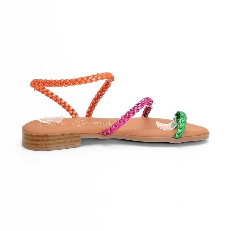 Blu Sandal 951 Sandalia romana de dedo multicolor
