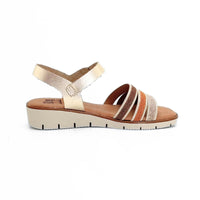 Blu Sandal 25027 Sandalia tiras combinada cuero y platino