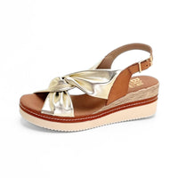 Blu Sandal 229 Sandalia de plataforma champagne con nudo