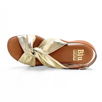 Blu Sandal 229 Sandalia de plataforma champagne con nudo