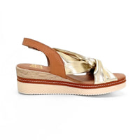 Blu Sandal 229 Sandalia de plataforma champagne con nudo