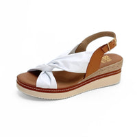Blu Sandal 229 Sandalia de plataforma blanca con nudo