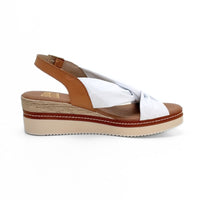 Blu Sandal 229 Sandalia de plataforma blanca con nudo
