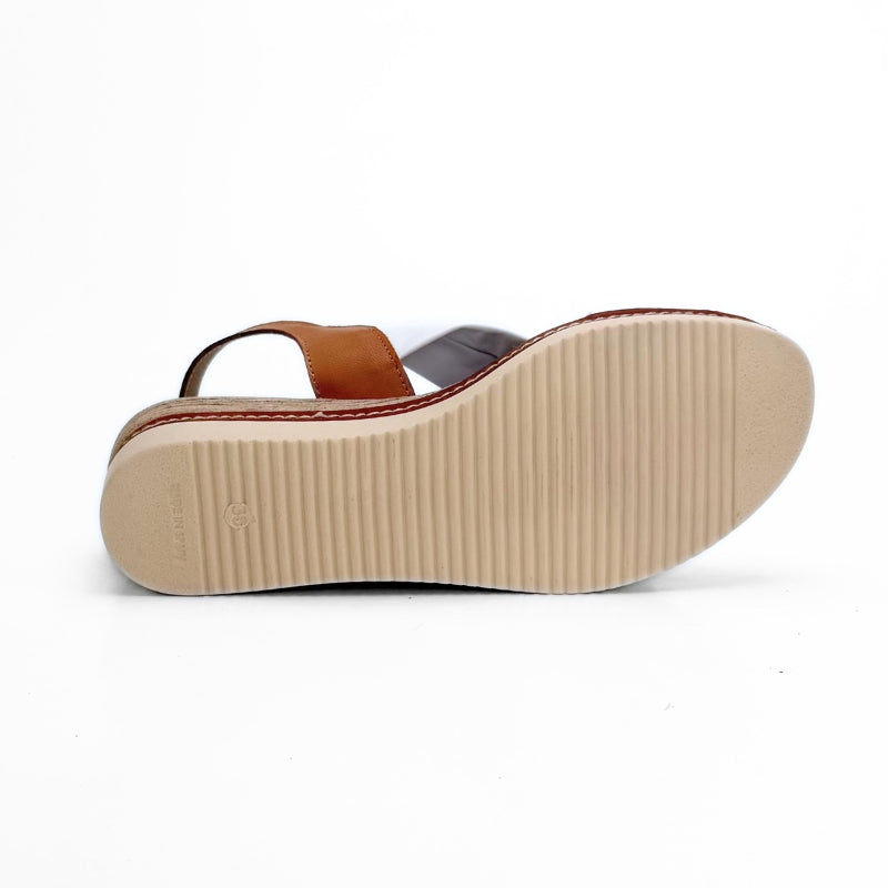 Blu Sandal 229 Sandalia de plataforma blanca con nudo