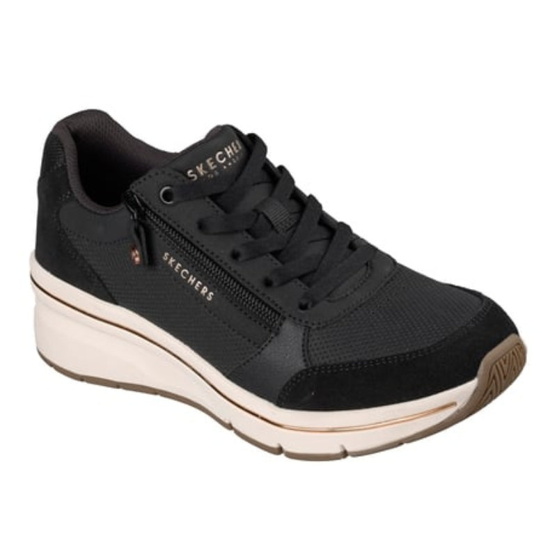 SKECHERS 190370 Deportiva casual cuña cremallera negro