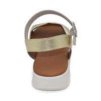 Tekila 517 Sandalia plana mujer combinada platino beige