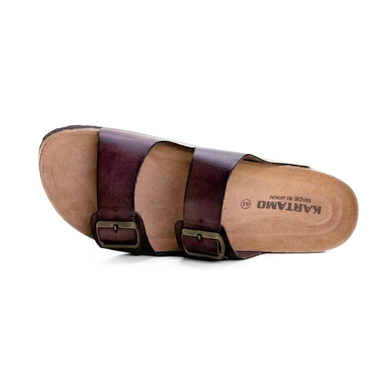 Kartamo Milan Sandalia bio moka de piel doble hebilla