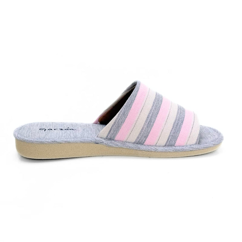 Garzón P410.130 Zapatilla de casa gris y rosa