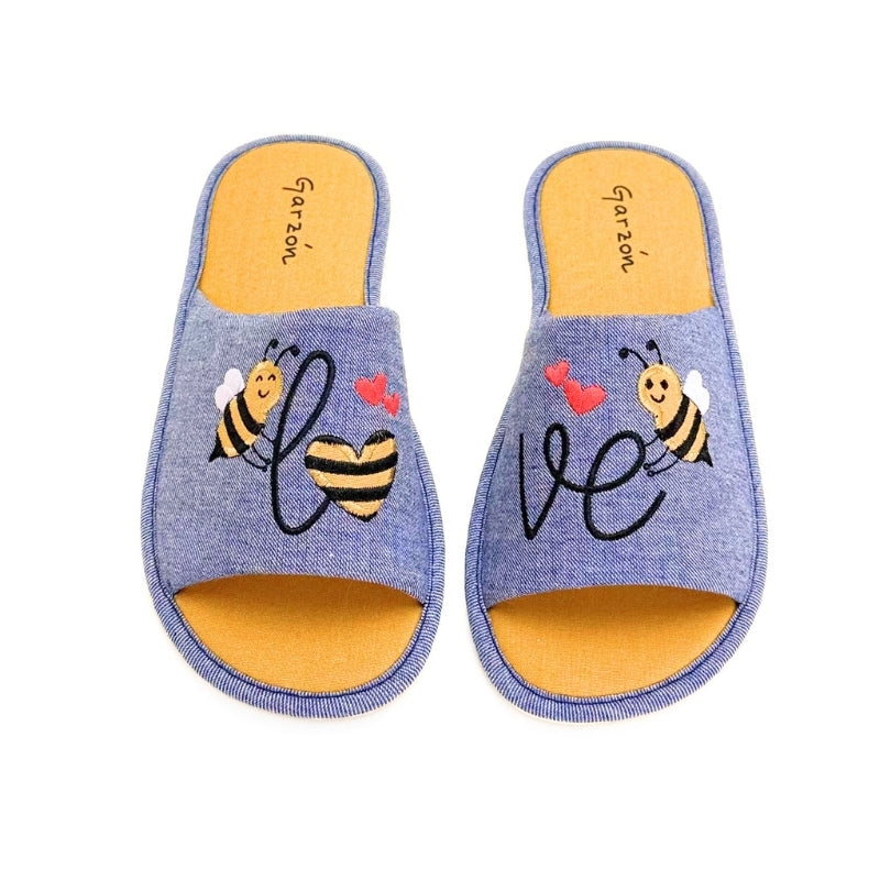 Garzón P422.119 Zapatilla de casa azul bee love