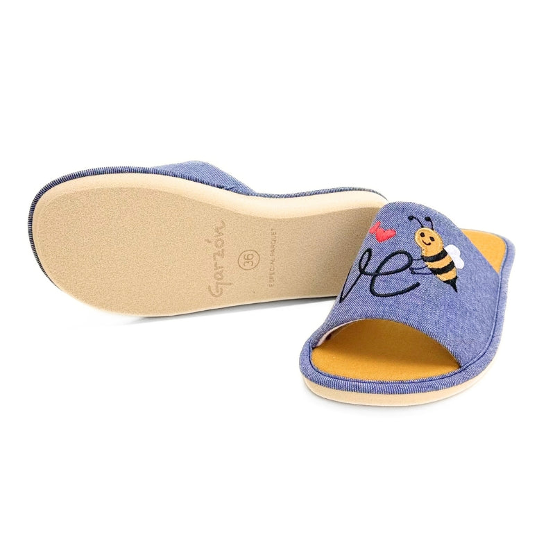 Garzón P422.119 Zapatilla de casa azul bee love