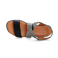 WalkFlex 250225 Sandalia negra cruzada con velcro
