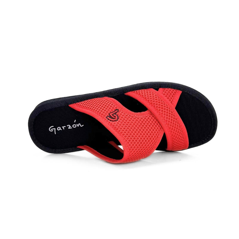 Garzón P746.114 Zapatilla de casa roja de rejilla