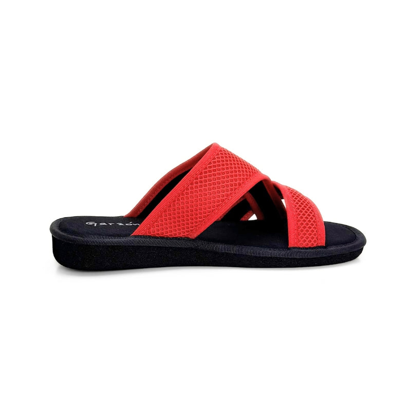 Garzón P746.114 Zapatilla de casa roja de rejilla