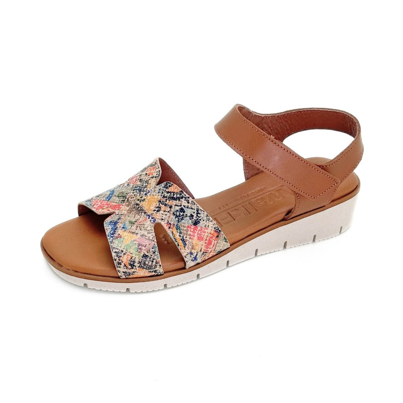 WalkFlex 250218 Sandalia cuero estampada