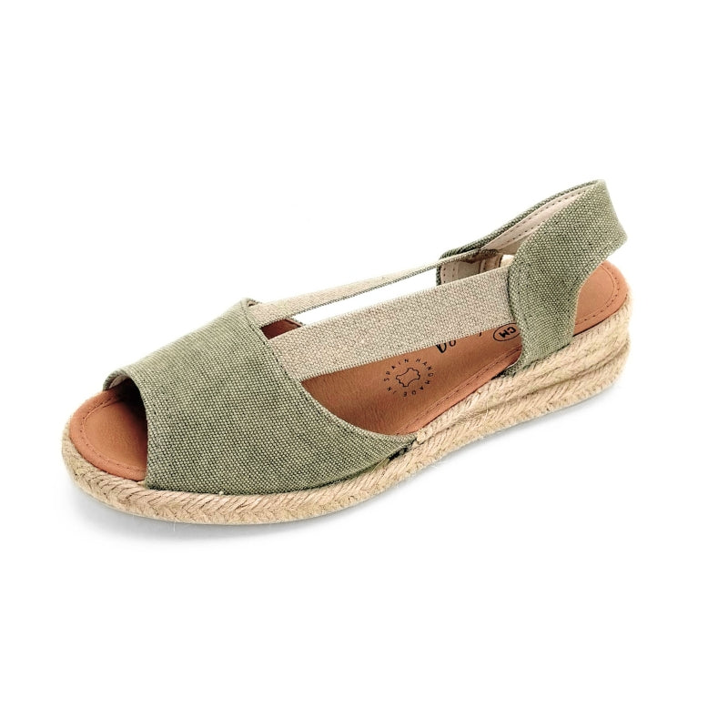 CM Mediterránea 72407000 Sandalia kaki de yute con elásticos