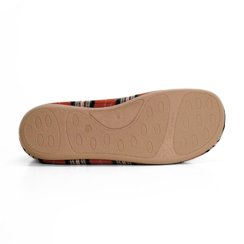 CM Confort 30650 Zapatilla de casa cuadros naranja hombre