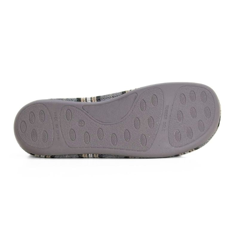 CM Confort 30650 Zapatilla de casa cuadros gris hombre