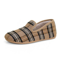 CM Confort 30650 Zapatilla de casa cuadros beige hombre