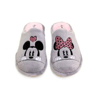 Zapatilla de casa Garzón mujer Mickey y Minnie gris