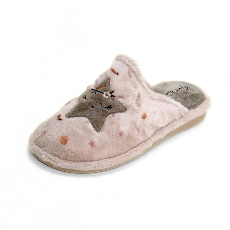 Zapatilla de casa Garzón P455.275 arena con estrella y luna
