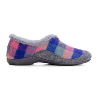 Garzón 7450.300 Zapatilla de estar por casa destalonada cuadros marino gris
