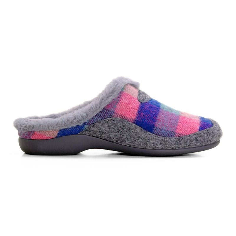 Zapatilla de casa Garzón 7450.300 de cuadros con pelo