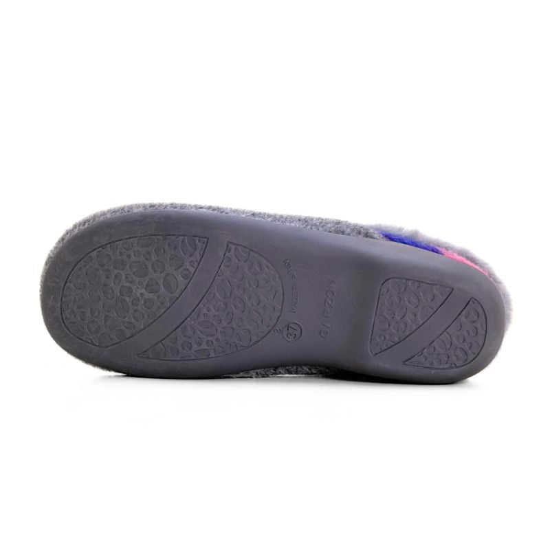 Zapatilla de casa Garzón 7450.300 de cuadros con pelo