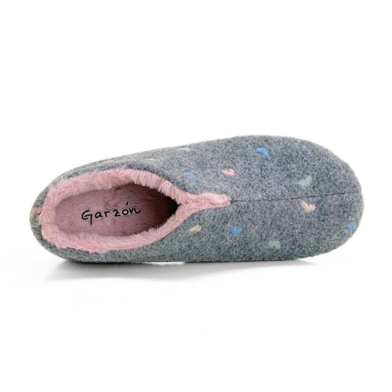Zapatilla de casa Garzón 5820.522 corazones gris