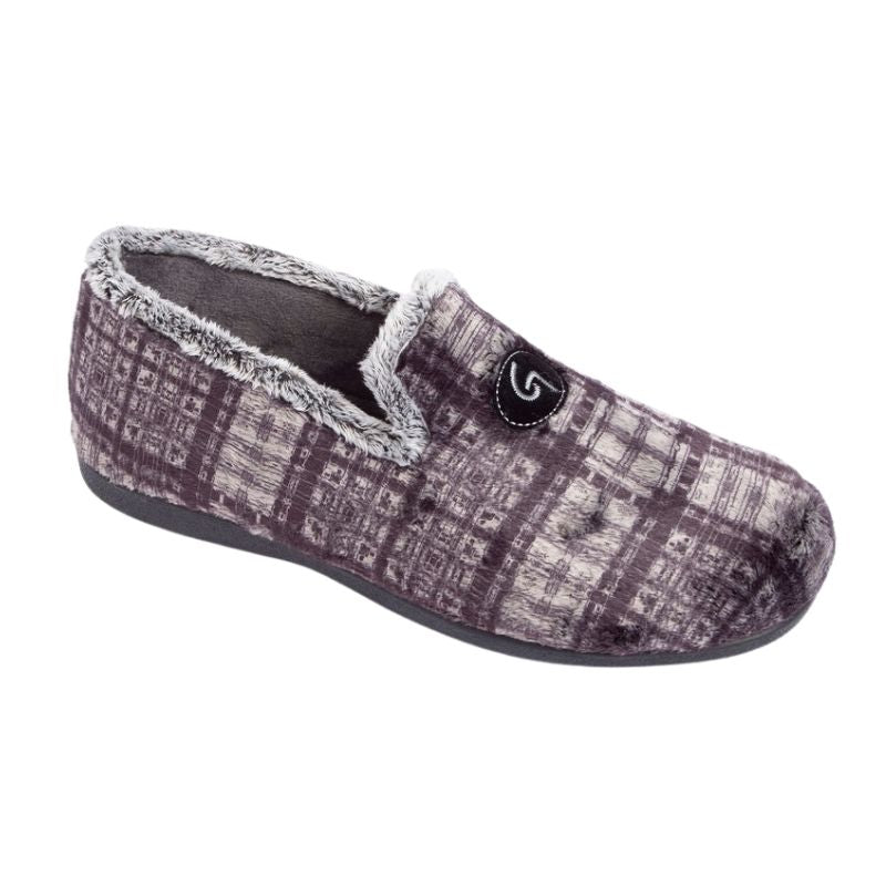 Garzón 6001.292 Zapatilla de casa cuadros negro hombre