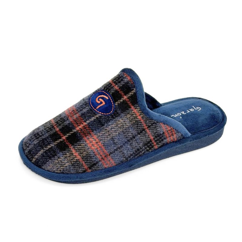 Zapatilla de casa Garzón P351.295 cuadros marino