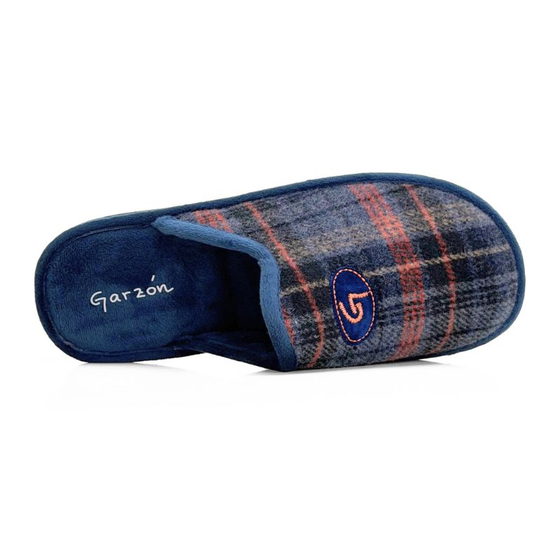 Zapatilla de casa Garzón P351.295 cuadros marino