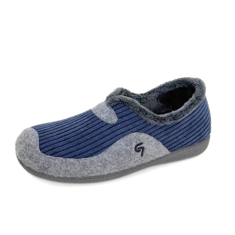 Zapatilla de casa cerrada Garzón 11960.572 de pana azul marino