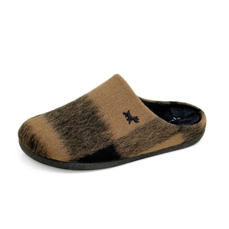 Zapatilla de casa Garzón 17302.248 de cuadros marrón y negro