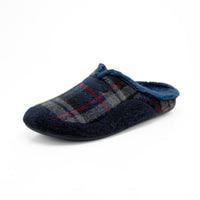 Garzón 8450.296 Zapatilla de ir por casa hombre destalonada de cuadros marino