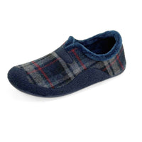 Zapatilla de casa cerrada Garzón 8950.296 de cuadros azul marino