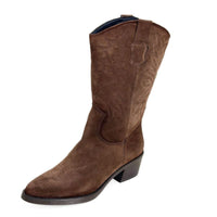 Bota campera Viguera 8024 de piel marrón oscuro mujer