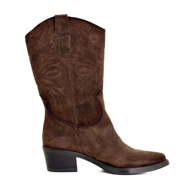 Bota campera Viguera 8024 de piel marrón oscuro mujer