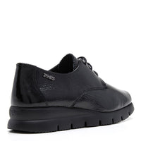 24HRS Zapato de mujer con cordones en charol negro