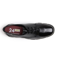 Zapato 24HRS mujer de piel charol negro con cordones